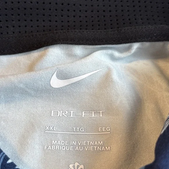 NIKE Tour Dri-Fit Men's Golf Polo Micro PrintBlue/whiteXXL NEW